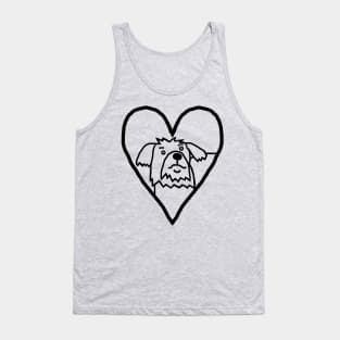 My Valentine Dog Line Drawing Dog Portrait in Heart Tank Top